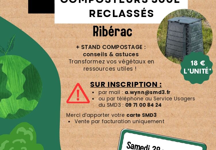 Distribution de composteurs à la déchèterie de Ribérac