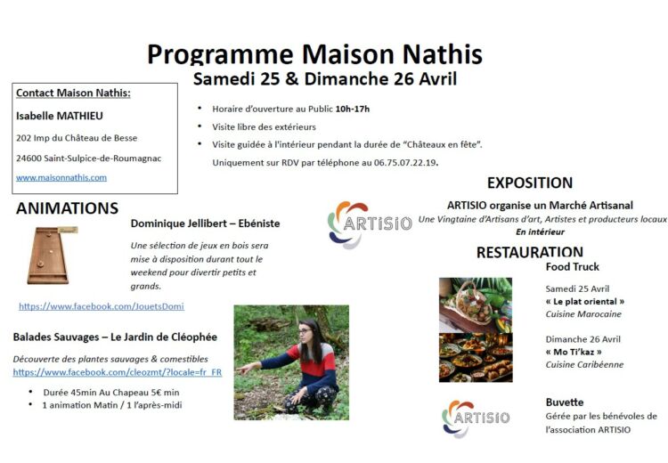 Programme Chateaux en Fête ARTISIO