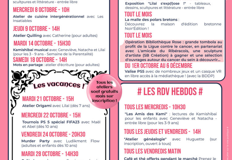 Programme animations 10 2025