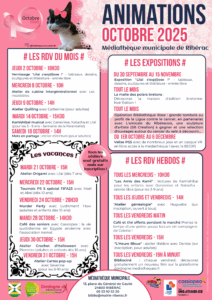 Programme médiathèque octobre